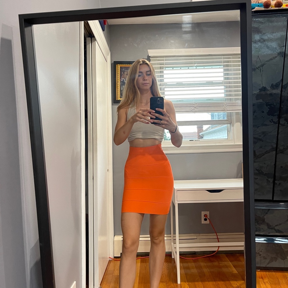 Neon Orange mini skirt